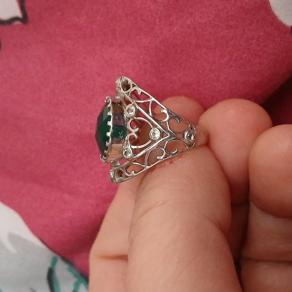 GREEN ONYX RING - Picture 2 of 3